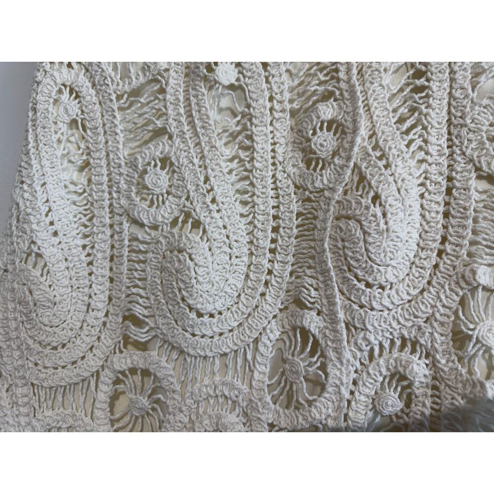 Ivory Asymmetrical crochet skirt Boho-Chic Statement Festival Resort Beech Sz-M - Picture 9 of 10